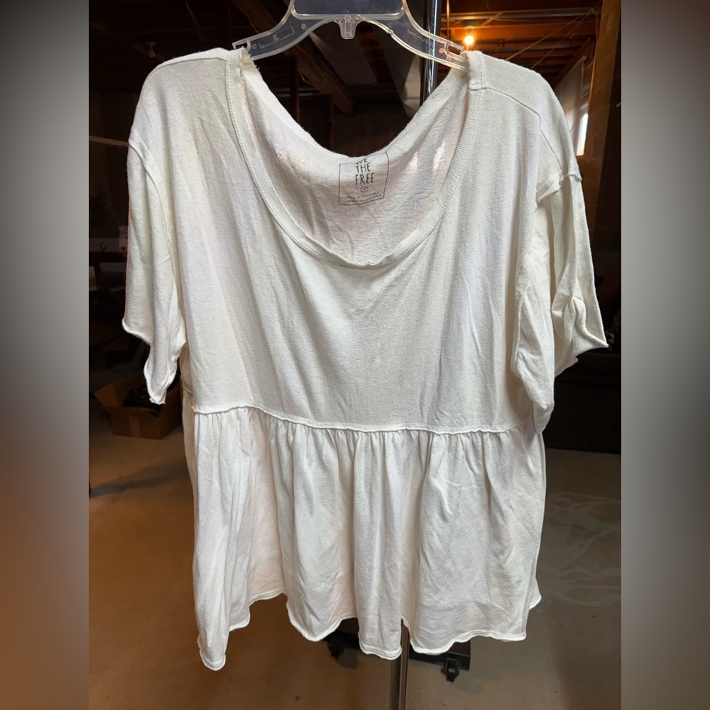 We The Free Cream Short Sleeve Top